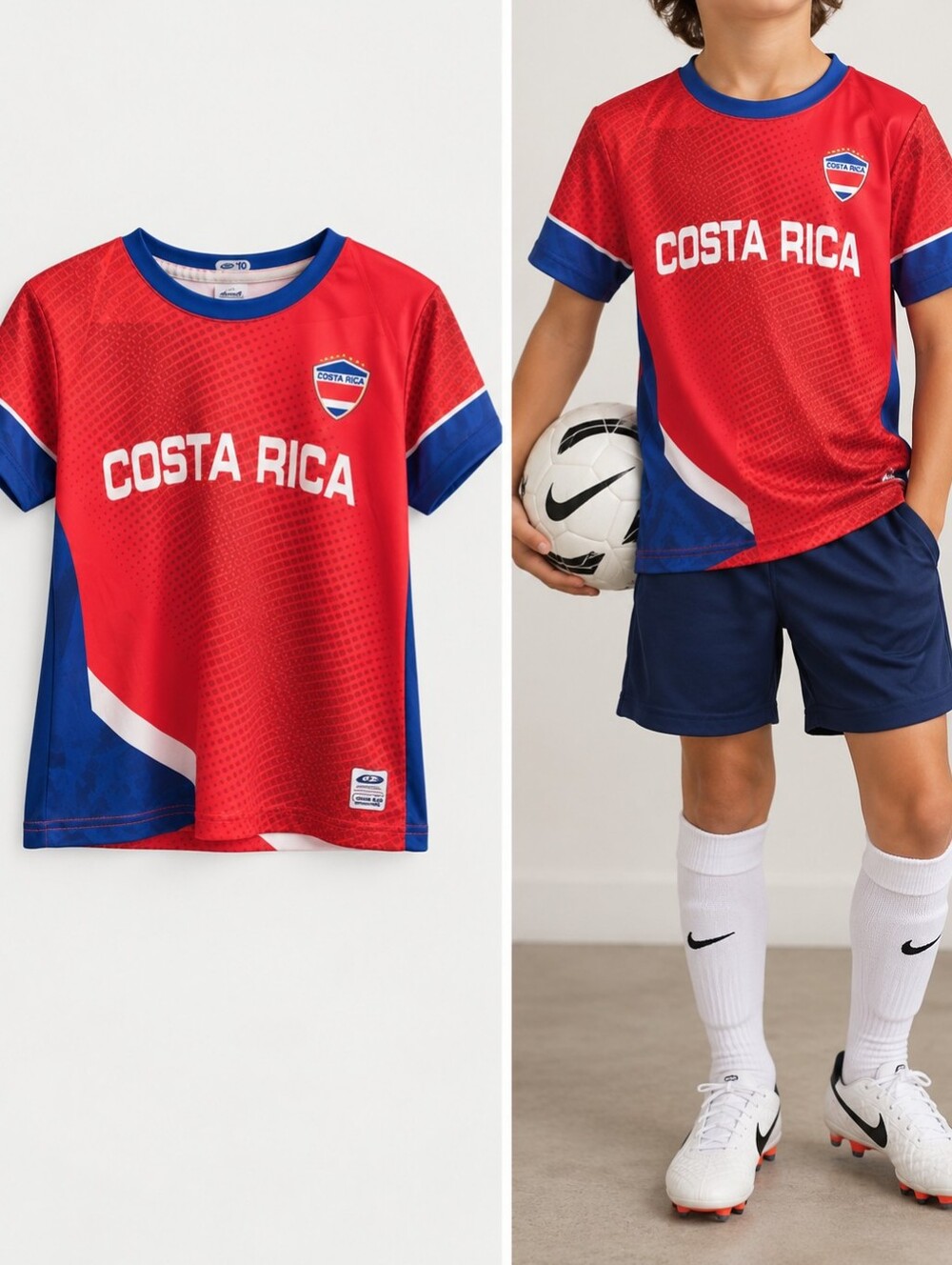 Costa Rica Red & Blue Soccer Jersey